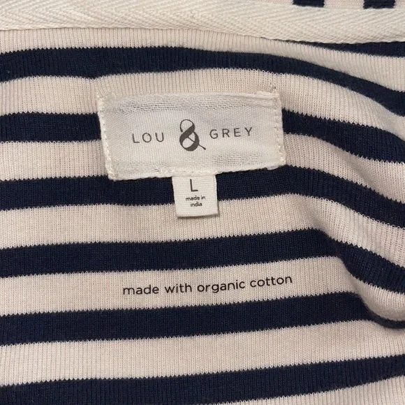 Lou & Grey LOFT NWOT❗️Striped Conscious Cotton Pocket Open Cardigan - Picture 3 of 7
